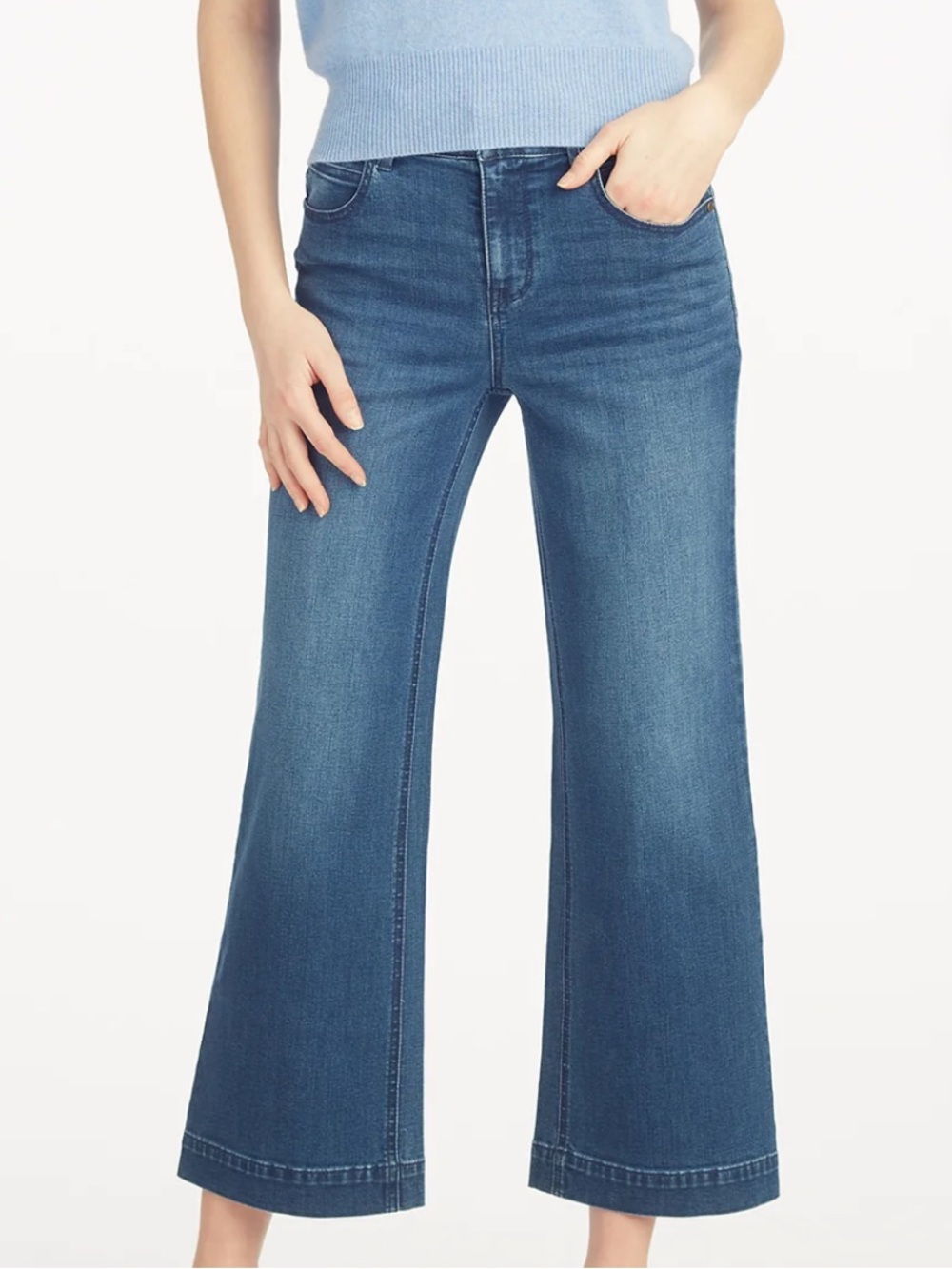 Draper James 5-Pocket Wide Leg Crop Jeans